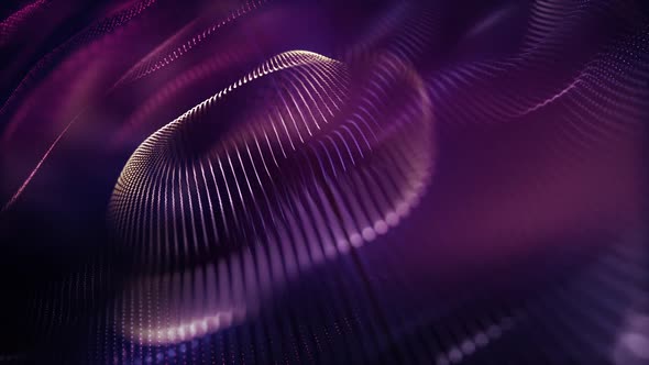 Abstract Glowing Purple and Gold Fractal Light Wave Motion Background