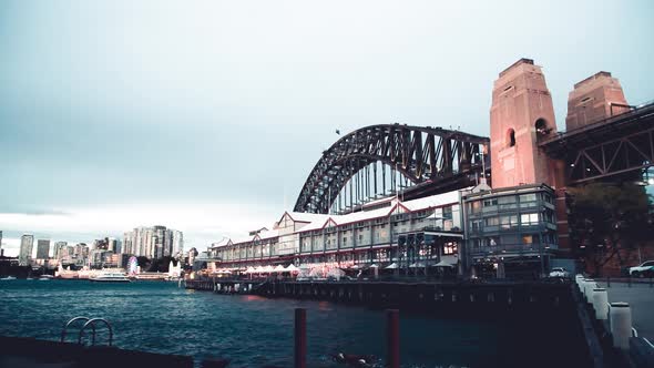 Beautiful View of Sydney Harbour Bridge From Walsh Bay Sydney Australia