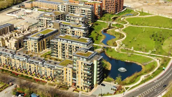 Aerial of the building in London