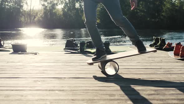 Men on Deck for Balance Board