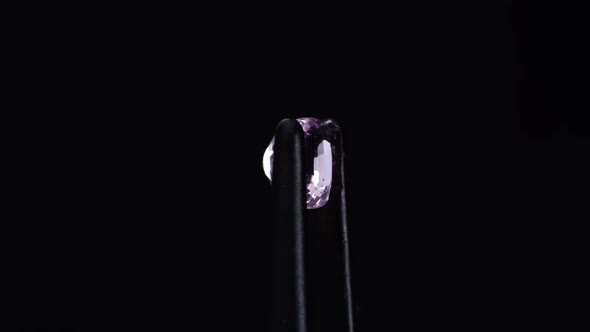 Natural Pink Spinel Gem Stone on the Turning Table