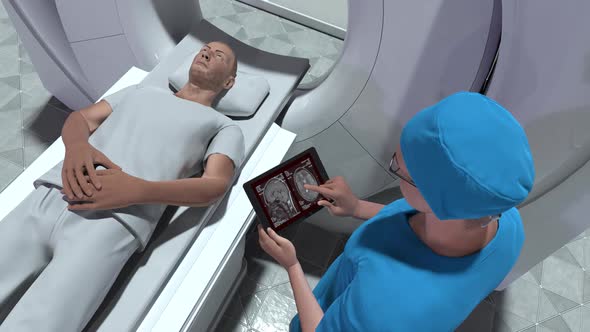 Man In An MRI Machine