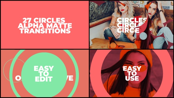 27 Circles Alpha Mattes Transitions. 4K alt