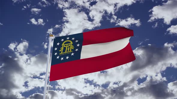 Georgia Flag With Sky