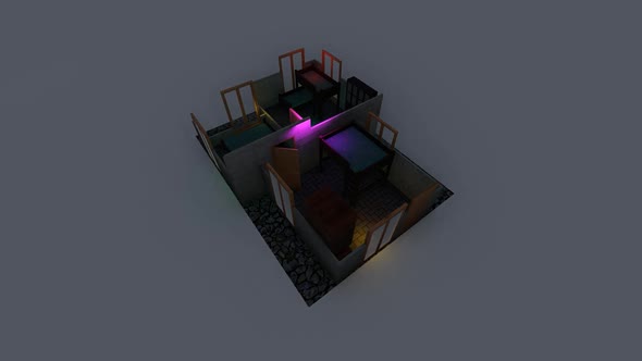 Isometric bedroom interior