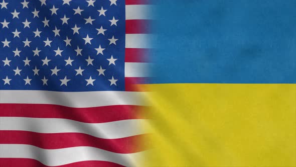 United States and Ukraine Flags Background Diplomatic and Economic Relations