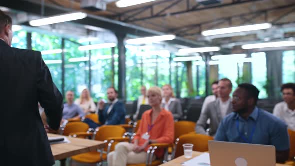 Video of a business conference meeting