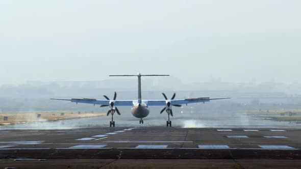 Airplane Landing On Runway