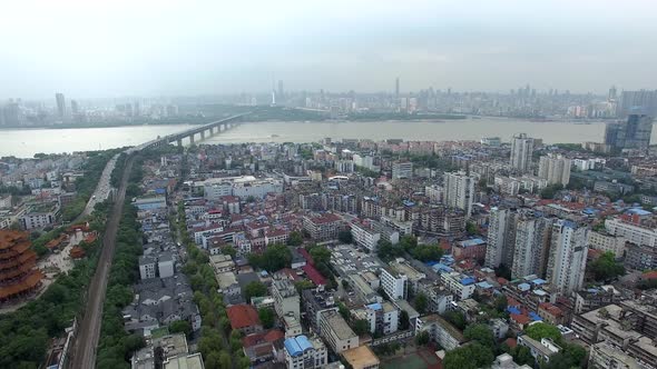 Aerial view of Wuhan city,China