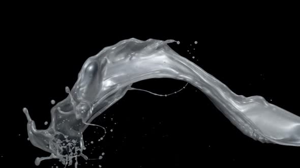 Sliver liquid splash, Slow Motion