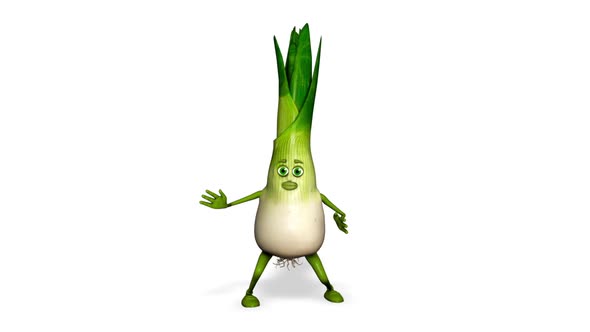 Onion Funny Dancing Looped White Background