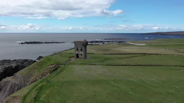 Aerial View of the Napoleonic Signal Tower in Malin Beg  County Donegal Ireland