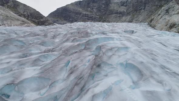 Nigardsbreen Glacier Is Arm of Jostedalsbreen Glacier in Norway. Aerial View