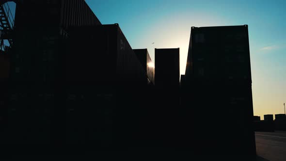 Container Port at Sunset