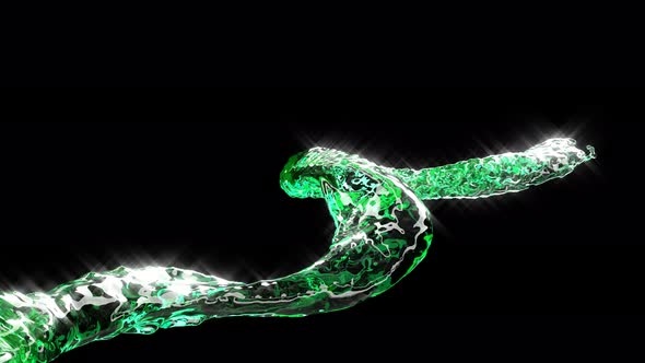 Green Stream Liquid in 3d Style Water Splash on Black alt