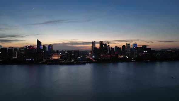 Panoramic  city skyline in Hangzhou china