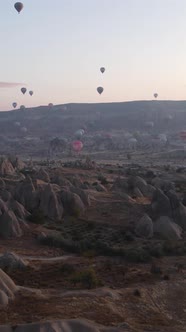 Cappadocia Turkey  Vertical Video of Balloon Launch