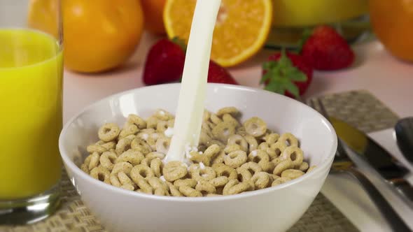 Slow Motion Breakfast Cereal