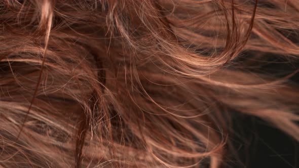 Super Slow Motion Shot of Waving Disheveled Brown Hair at 1000 Fps