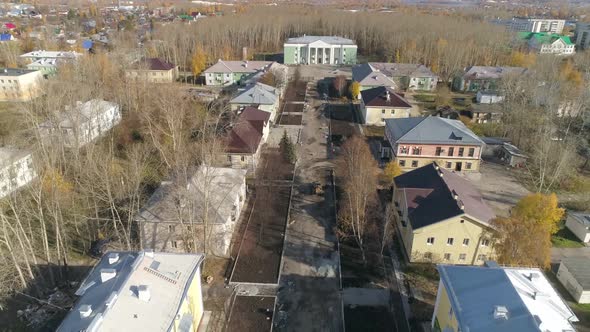 Aerial view of Reconstruction of a pedestrian boulevard in a provincial town 20
