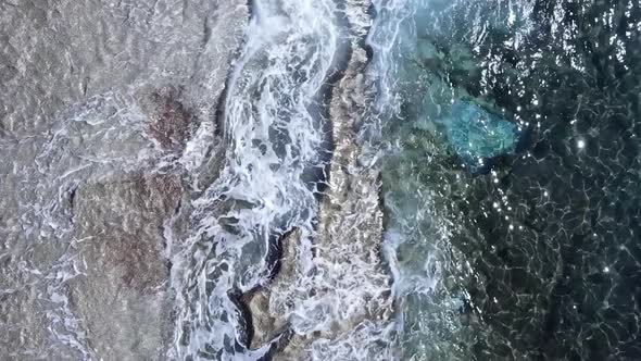 Sea Near the Coast  Closeup Aerial View of the Coastal Seascape