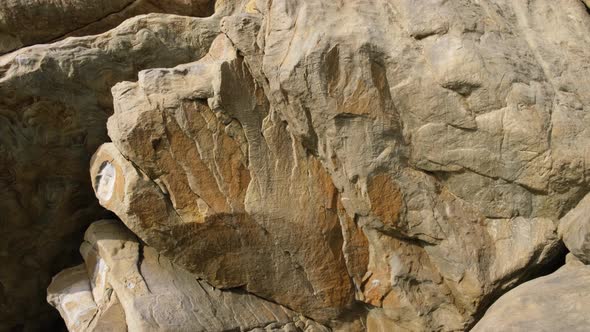 Big stone rock and boulders, geological formation