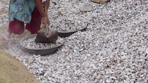 Women Labor Working in a Construction Site in Dhaka in Bangladesh