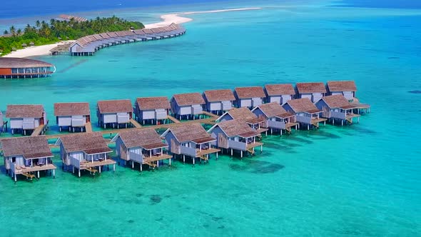 Aerial view landscape of seashore beach by lagoon with sand background