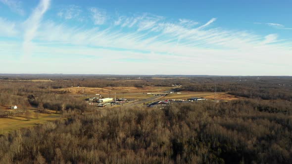 Rural American town with nice blue sky Kentucky