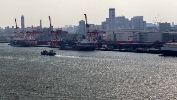 Tokyo Container Terminal Japan Time Lapse