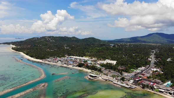 Beautiful high view of nature with sea ocean