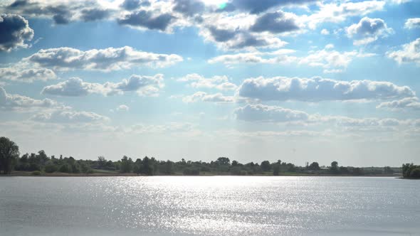 Sun Glare On The River in Nature