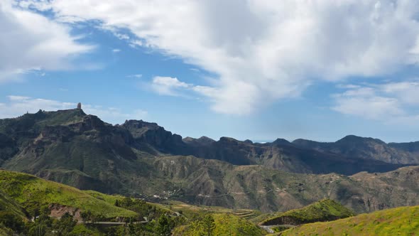 Hyperlapse Clouds Over of Tejeda, Gran Canaria