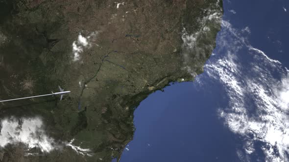 Airliner Flying To Rio De Janeiro Brazil From West alt