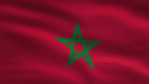 Morocco Windy Flag Background 4K