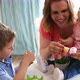 Mother and Children Painting Colorful Eggs at Home - VideoHive Item for Sale