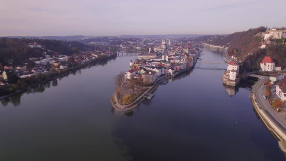 The River City of Passau in the Early Morning