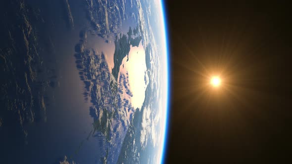 Realistic Sunrise Over Planet Earth alt