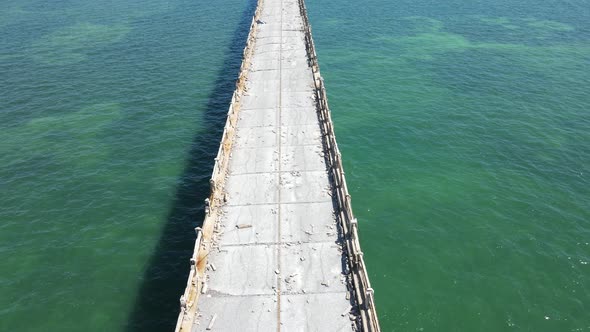 Low-level aerial tour of the Old Bahia Honda Bridge