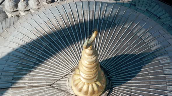 Fatih Mosque Dome And Golden Alem Aerial View