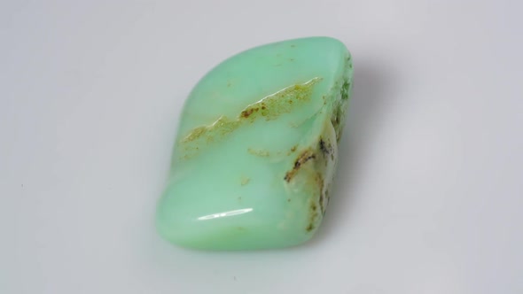 Natural Chrysoprase Rough on the Turning Table