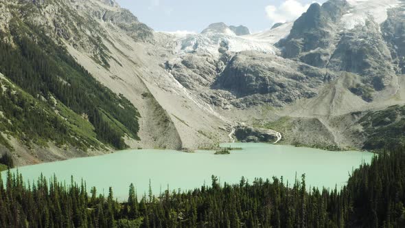 Joffre Lakes in British Columbia, Canada, Aerial Shot in 4K