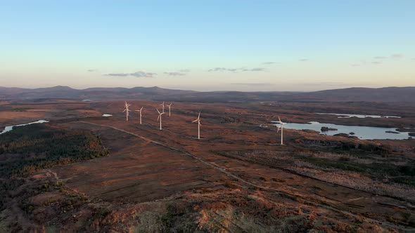 The Loughderryduff Windfarm Between Ardara and Portnoo During the Winter in County Donegal  Ireland