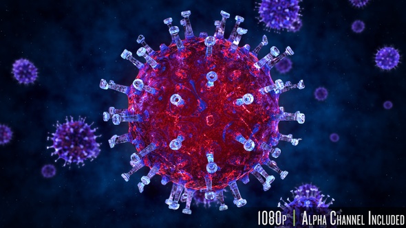 Closeup of the Coronavirus or Covid-19 Outbreak in 3D alt