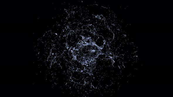 Water splashing explode from center around itself alt