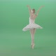 Grace Ballerina Dance Classical Ballet Art In White Costume On Green Screen 4 K Video Footage - VideoHive Item for Sale