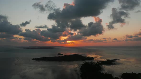 Colorful Sunset Over Tropical Islands