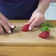 Cuts Strawberries to Decorate the Dessert - VideoHive Item for Sale