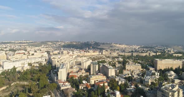 Aerial view of Jerusalem city center, Israel.