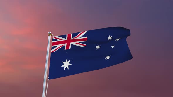 Flag Of Australia Waving 4k